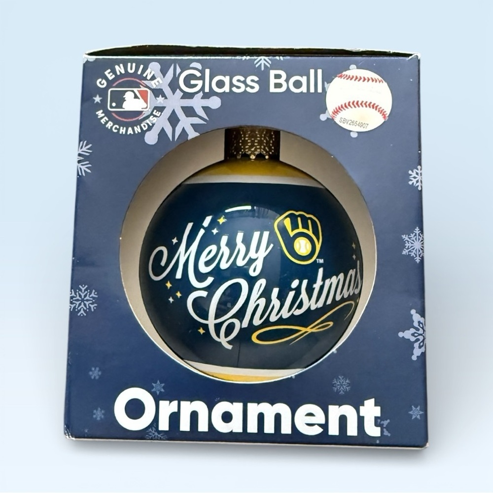 Milwaukee Brewers FOCO Glass Ball Ornament
